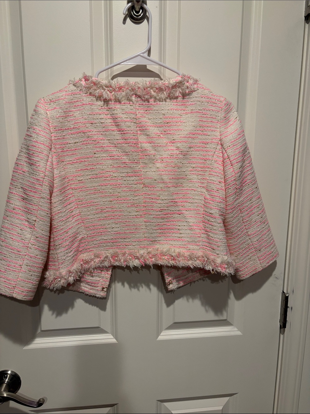 Pink Tweed Cropped Jacket - Picture 3 of 3
